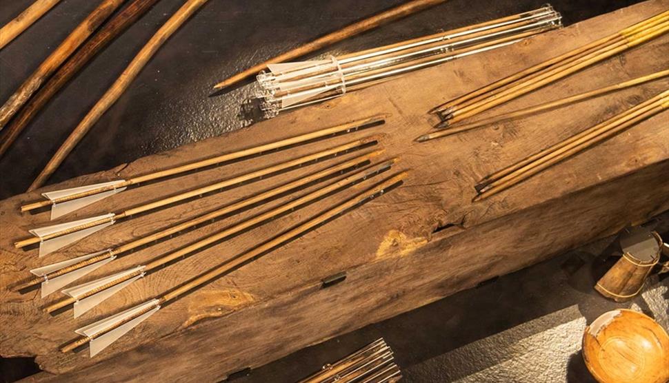 Photograph of Tudor arrows from the Mary Rose collection