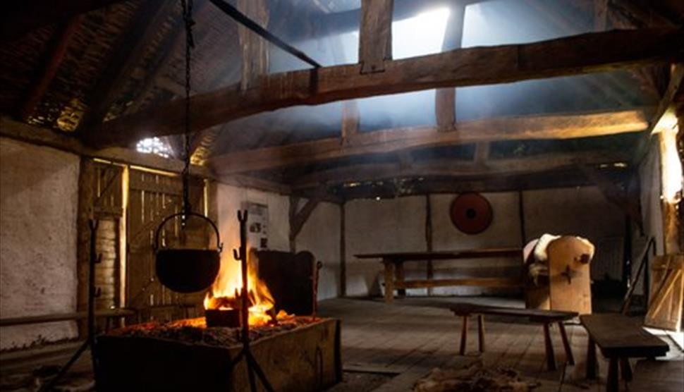 Mead Tasting in the Saxon Hall at Butser Ancient Farm
