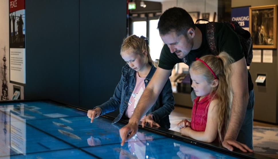 Exploring the HMS Gallery with dad