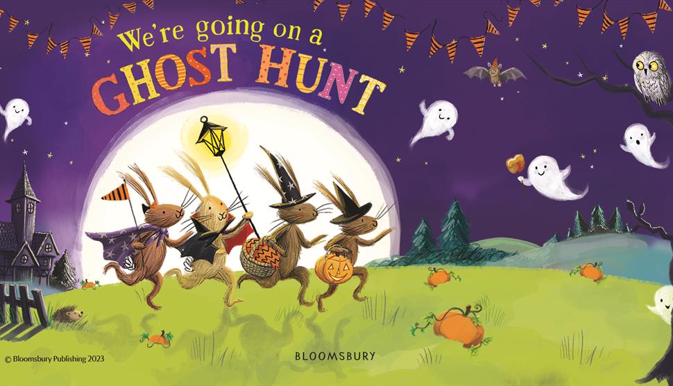 Illustrated cover of children's book 'We're Going on a Ghost Hunt'