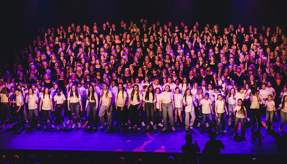 Large choir on stage