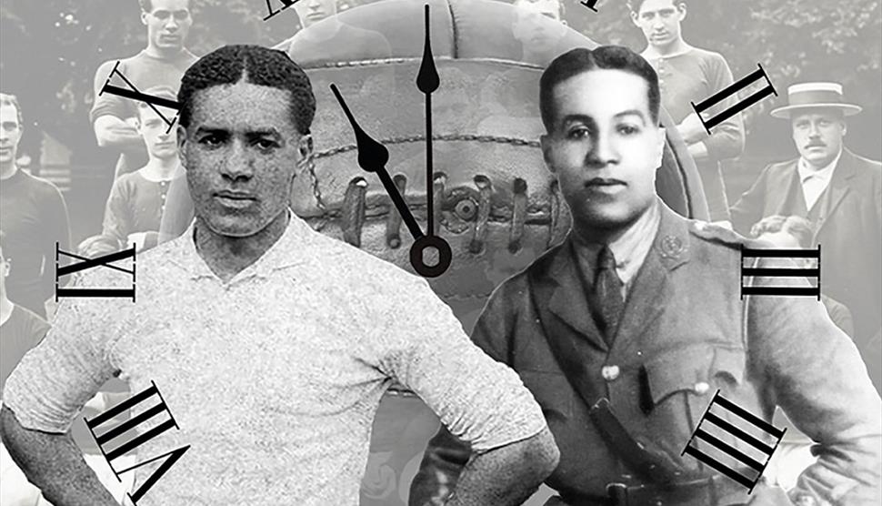 Poster for Our Little Hour, featuring photographs of Walter Tull.