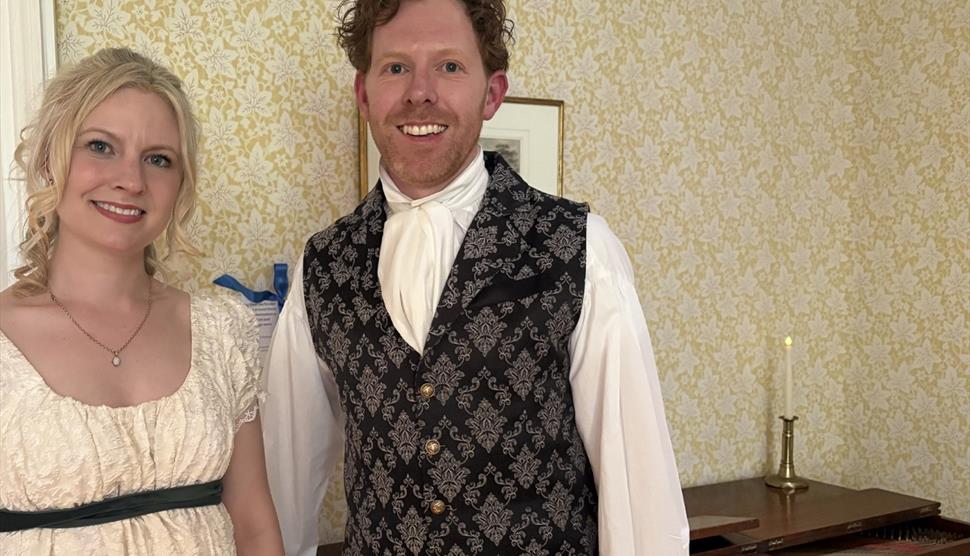 Penelope Appleyard and Jonathan Delbridge in the Drawing Room at Jane Austen's House
