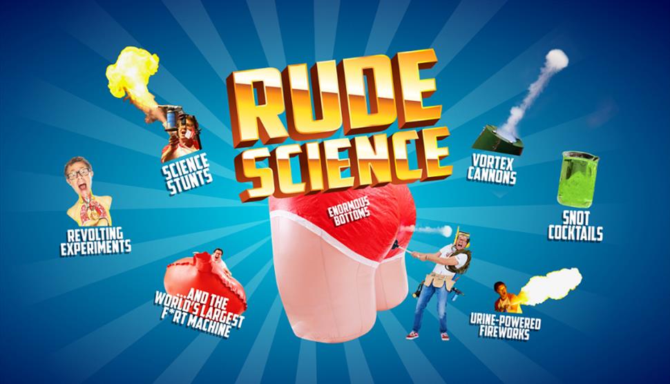 Poster for Rude Science at Portsmouth Guildhall