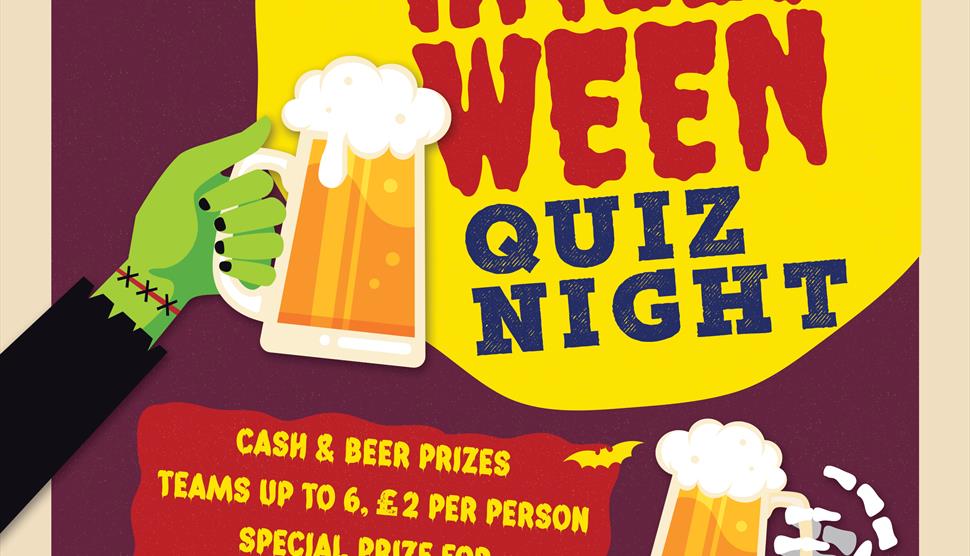 Halloween Quiz Night poster at Steam Town Brew Co on 31st October.£2 per person.