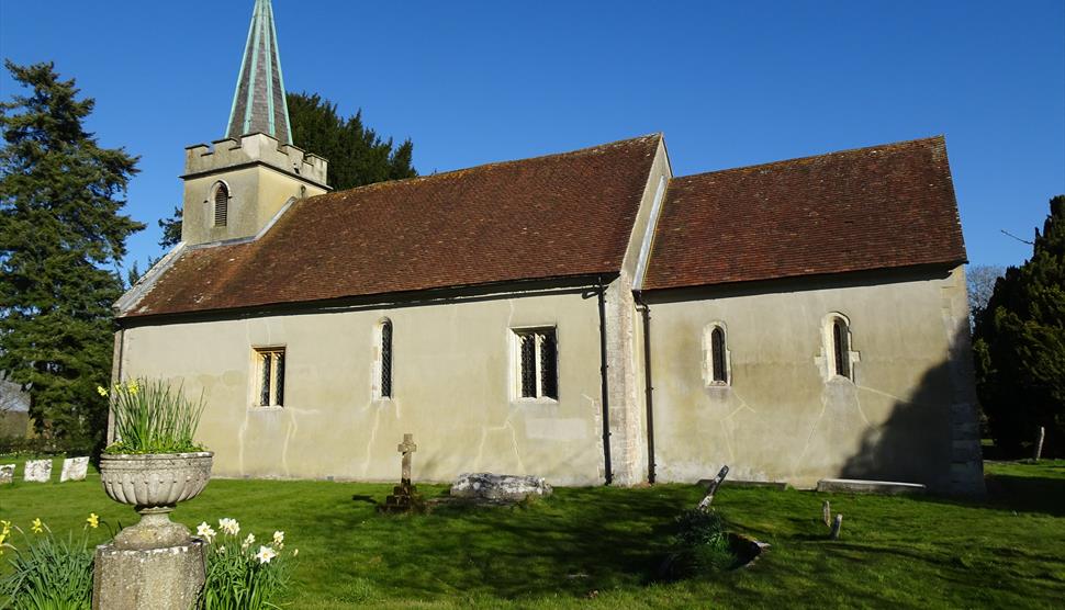 The exterior of St Nicholas' Church, Steventon, associated with its connections to famed author, Jane Austen