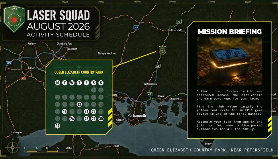 Summer Holidays 2026 - Laser Tag at Queen Elizabeth Country Park
