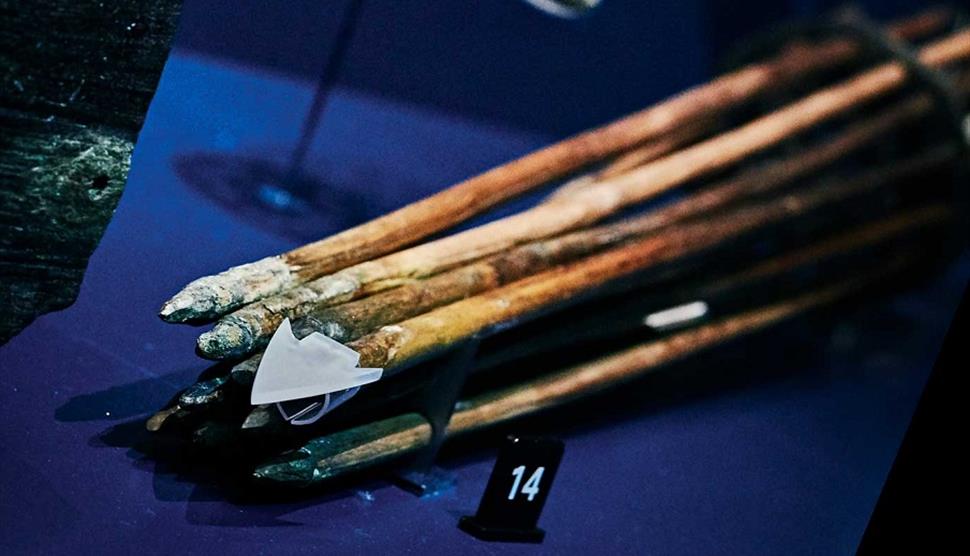 Arrows on display at The Mary Rose museum in Portsmouth