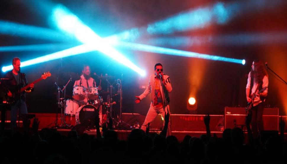 picture of Queen tribute band performing.
