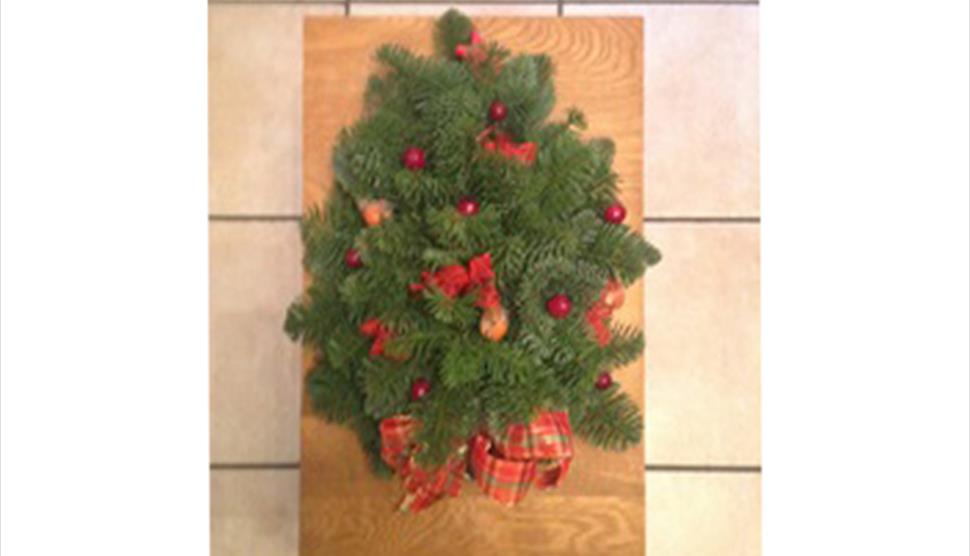 Christmas Tree Door Arrangement at Fareham Library