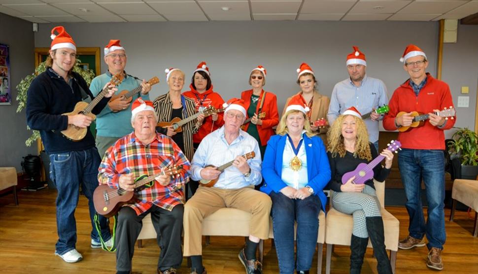 Strumming Santas Ukulele World Record Attempt