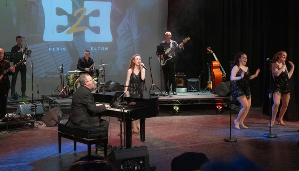 Elvis 2 Elton band performing live