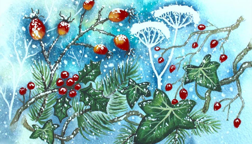 Winter Berries & Rosehips- A Watercolour Christmas Card Workshop
