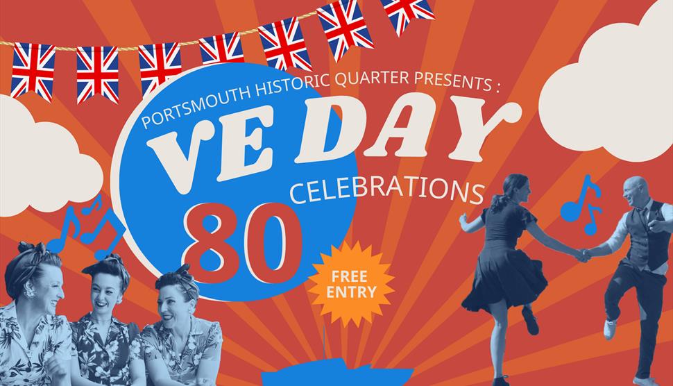 Poster illustration for VE Day at Portsmouth Historic Quarter