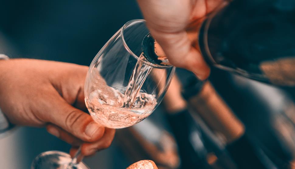 Champagne being poured