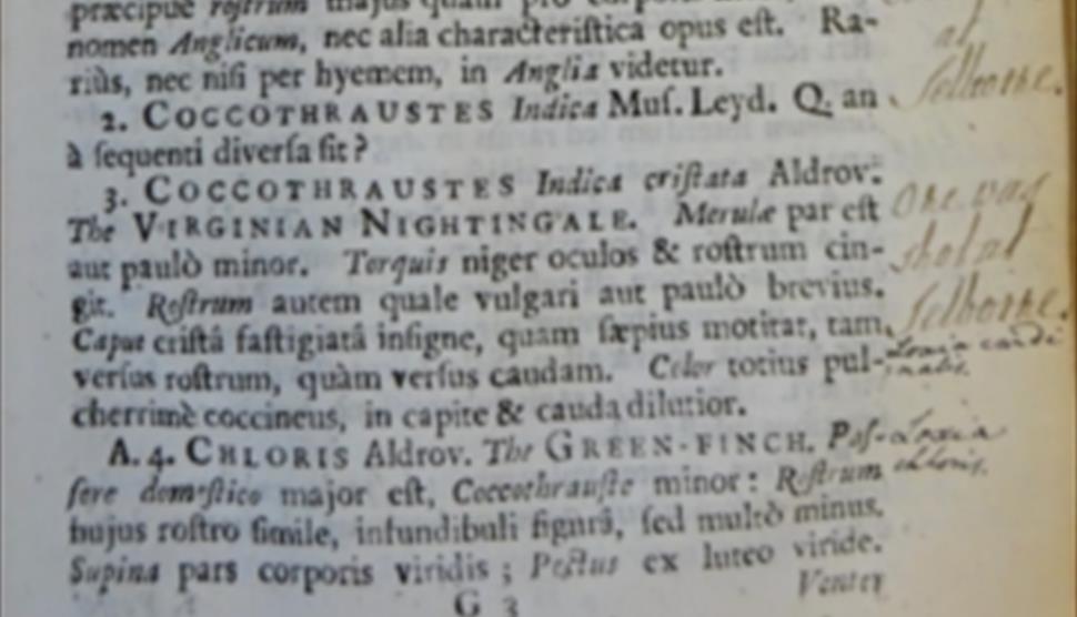 Annotating Nature in Gilbert White's Selborne