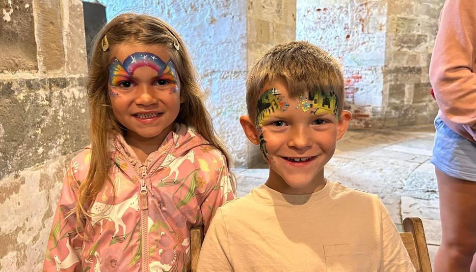 Children with facepainting at Hurst Castle for Fun Friday