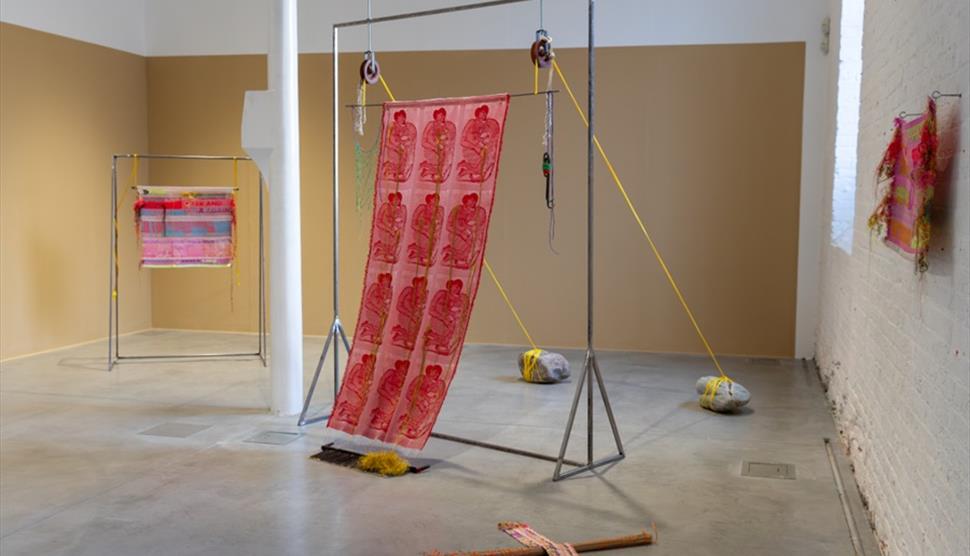 A display of artwork.