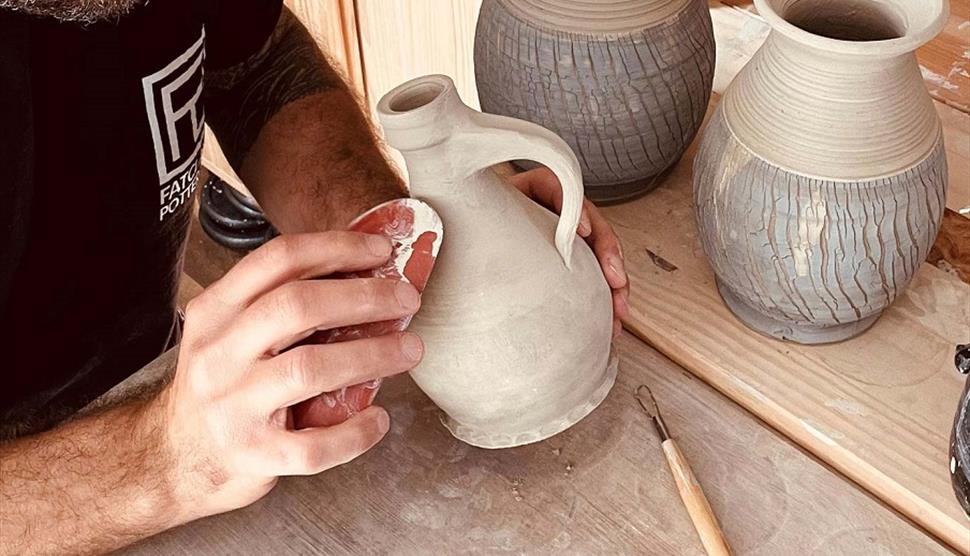 Tudor Pottery Masterclass taking place at the Mary Rose museum