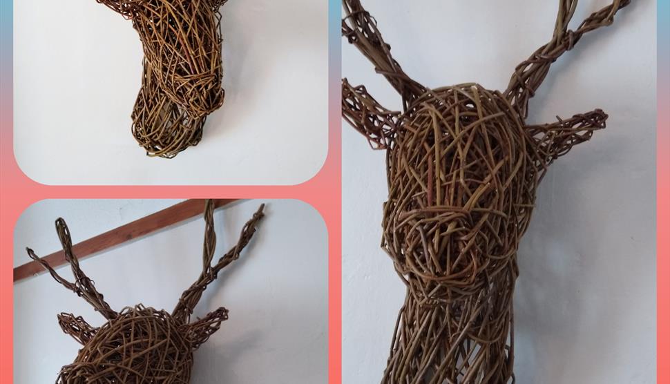 stag/ reindeer head willow sculpture workshop