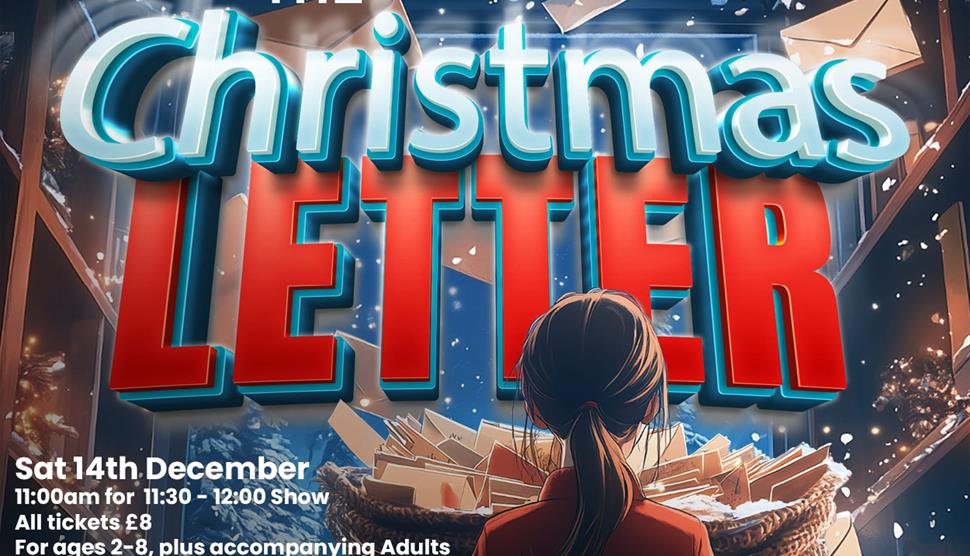 A little girl finds a huge sack of letters with Christmas butrsting into the room