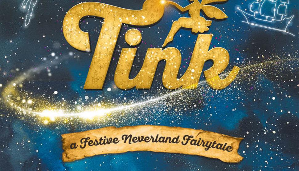 Tink title in gold, with sweeping stardust