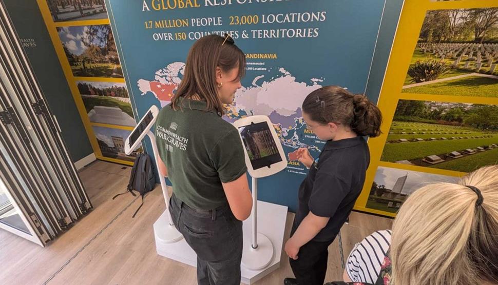 People taking part in the interactive The Commonwealth War Graves Commission For Evermore