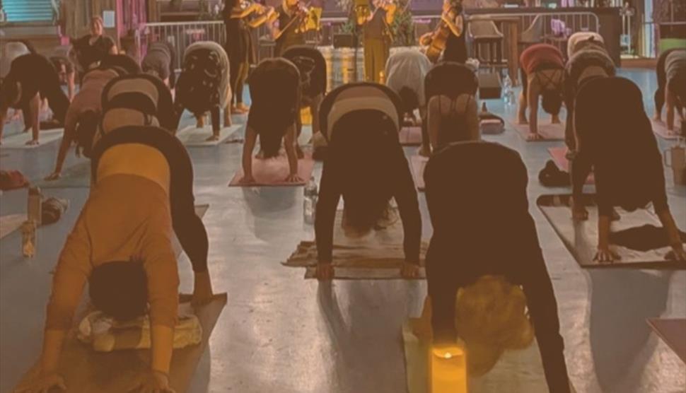 Poster of people doing yoga.