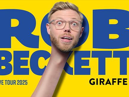 Poster for Rob Beckett's tour, Giraffe