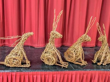 Willow hare sculptures