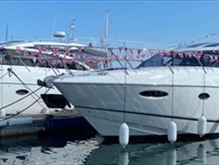 King's Coronation best dressed boat competition at Ocean Village, Southampton