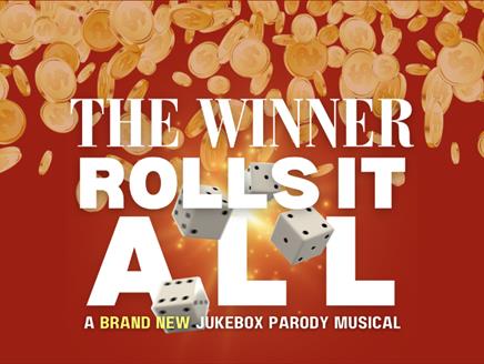 Poster for the jukebox parody musical The Winner Rolls It All.