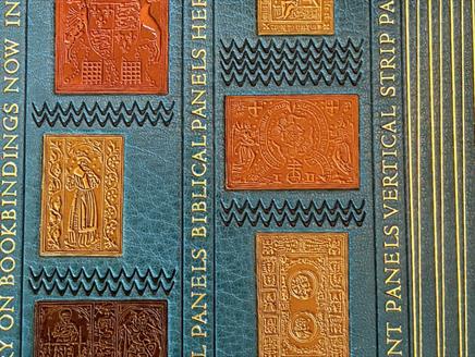 Teal leather book bound by Roger Powell