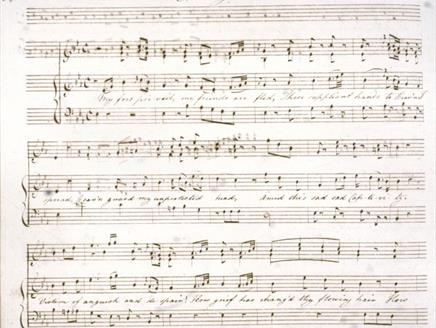 Stephen Storace, "Captivity," on the fate of Marie Antoinette. From Jane Austen's manuscript songbook.