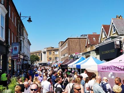 Row of stalls at Southsea Food Festival