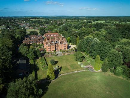 Aerial perspective of New Place Hotel in Hampshire