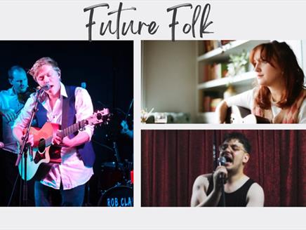 Future Folk image composite, showing Rob Clamp, Megan Linford and BG Starkings.