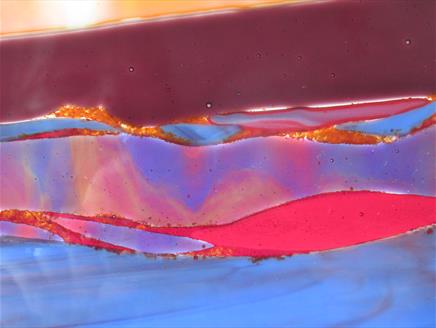 Fused glass panel closeup