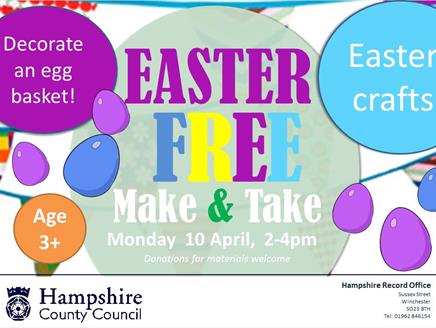 Easter Holiday Activities at Hampshire Record Office, Winchester
