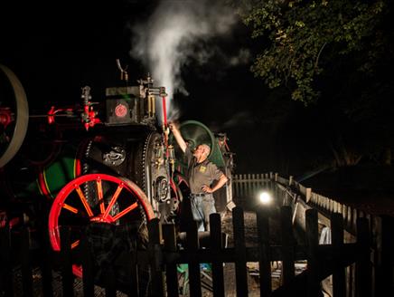 Hollycombe Halloween Fairground at Night