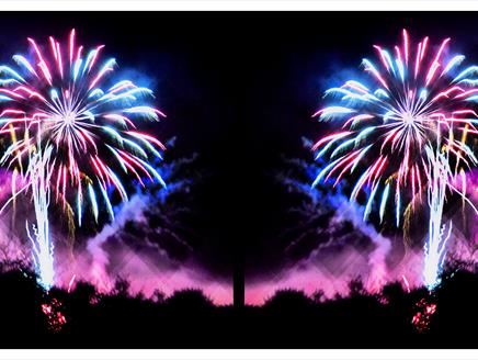 Sheet Fireworks and Bonfire