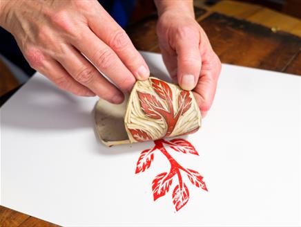 Linocut Christmas Cards at St Barbe Museum