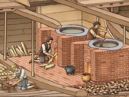 Illustration of a cook aboard the Mary Rose