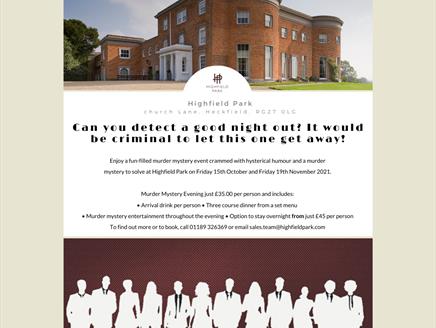 Murder Mystery Evening at Highfield Park