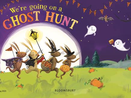 Illustrated cover of children's book 'We're Going on a Ghost Hunt'