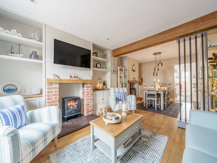 Living room at Cormorant Cottage