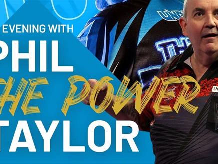 Poster for An Evening with Darts Legend Phil Taylor