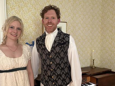 Penelope Appleyard and Jonathan Delbridge in the Drawing Room at Jane Austen's House