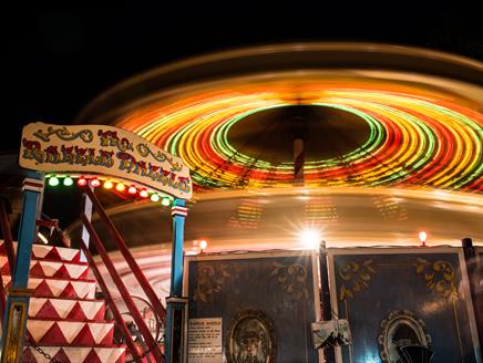 Hollycombe Fairground at Night