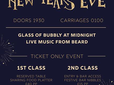 New Years Eve poster. Steam Town.